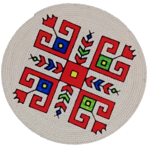 হ্যান্ডমেড ট্র্যাডিশনাল Round Wall Plate - ইউনিক জ্যামিতিক নকশা