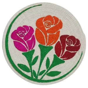 হ্যান্ডমেড তিন গোলাপ দেয়াল সজ্জা